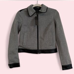 NWT Theory Black and Gray Bomber Jacket size 4